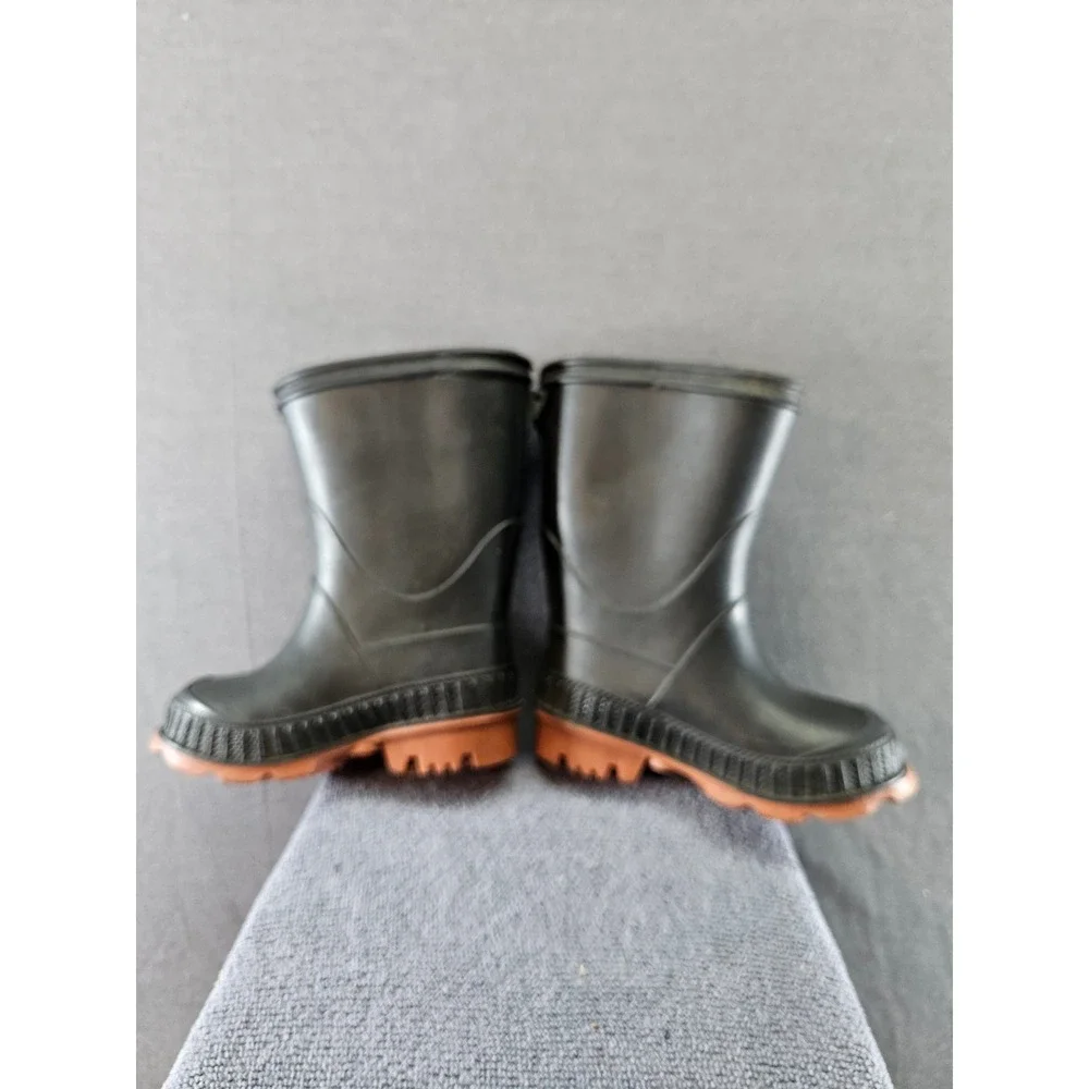 Toddler Black Rubber Rain Boots Waterproof Made in Canada Size 5 (sku 136)